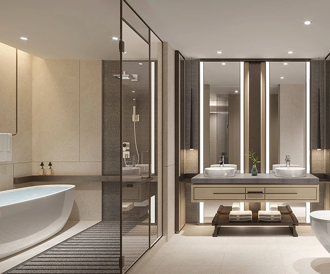 Golden retriever puppy sitting in a sunflower field